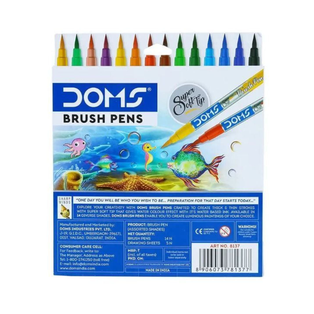 DOMS 12+1+1 Shade Brush Pen 8137