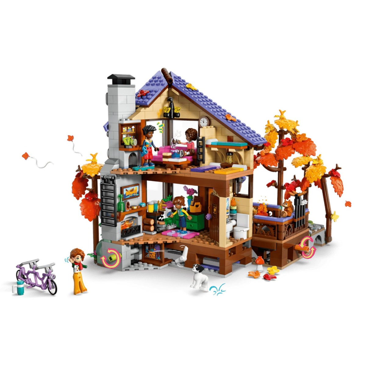 LEGO Friends 42705 Cozy Fall Forest Cabin Building Toy Set, 1229 Pieces for Boys and Girls Ages 9 Years and Above