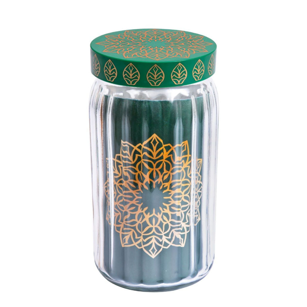 Herevin Glass Canister With Lid, Emerald Green