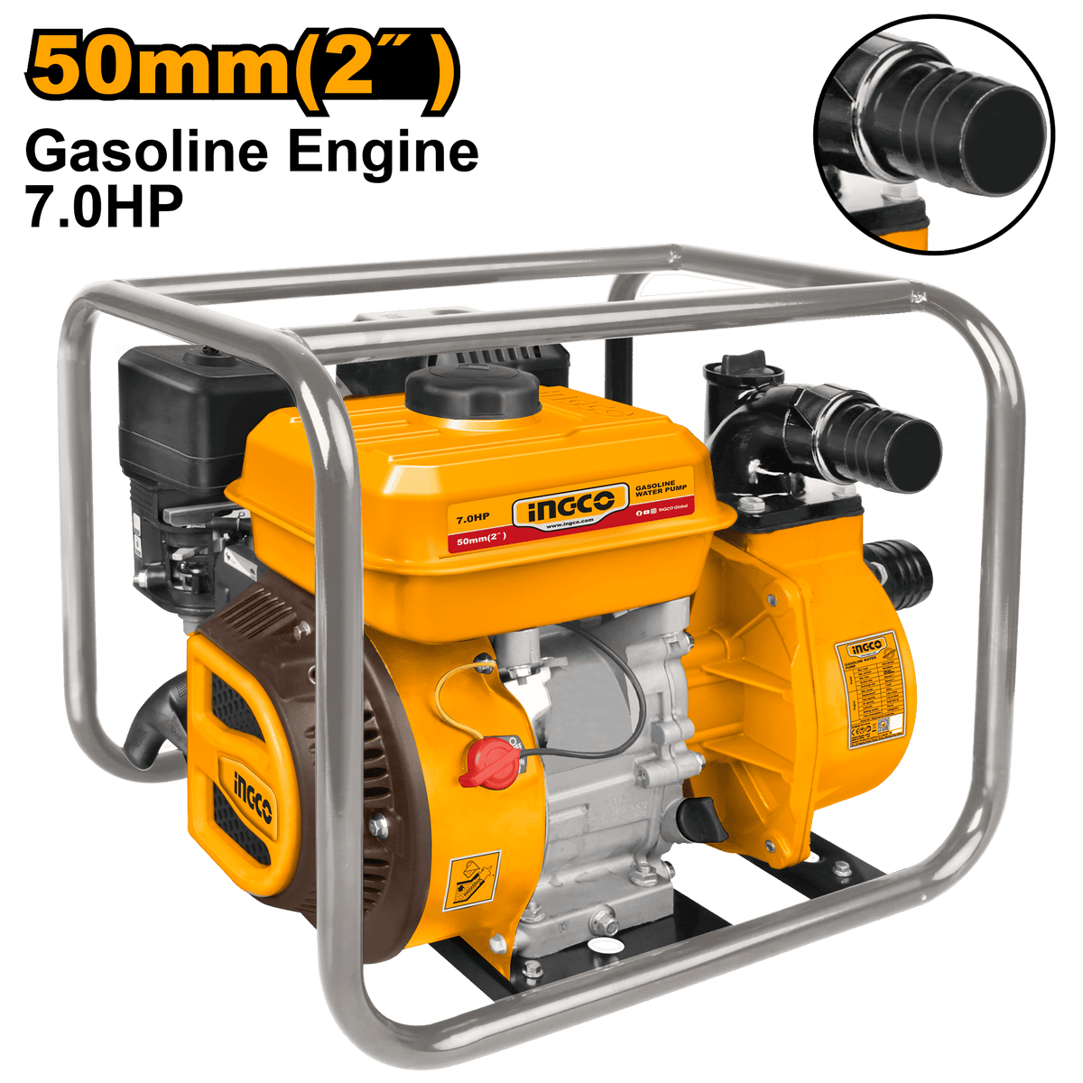 INGCO Gasoline Water Pump 2 Inch 7HP High Flow Irrigation Pump