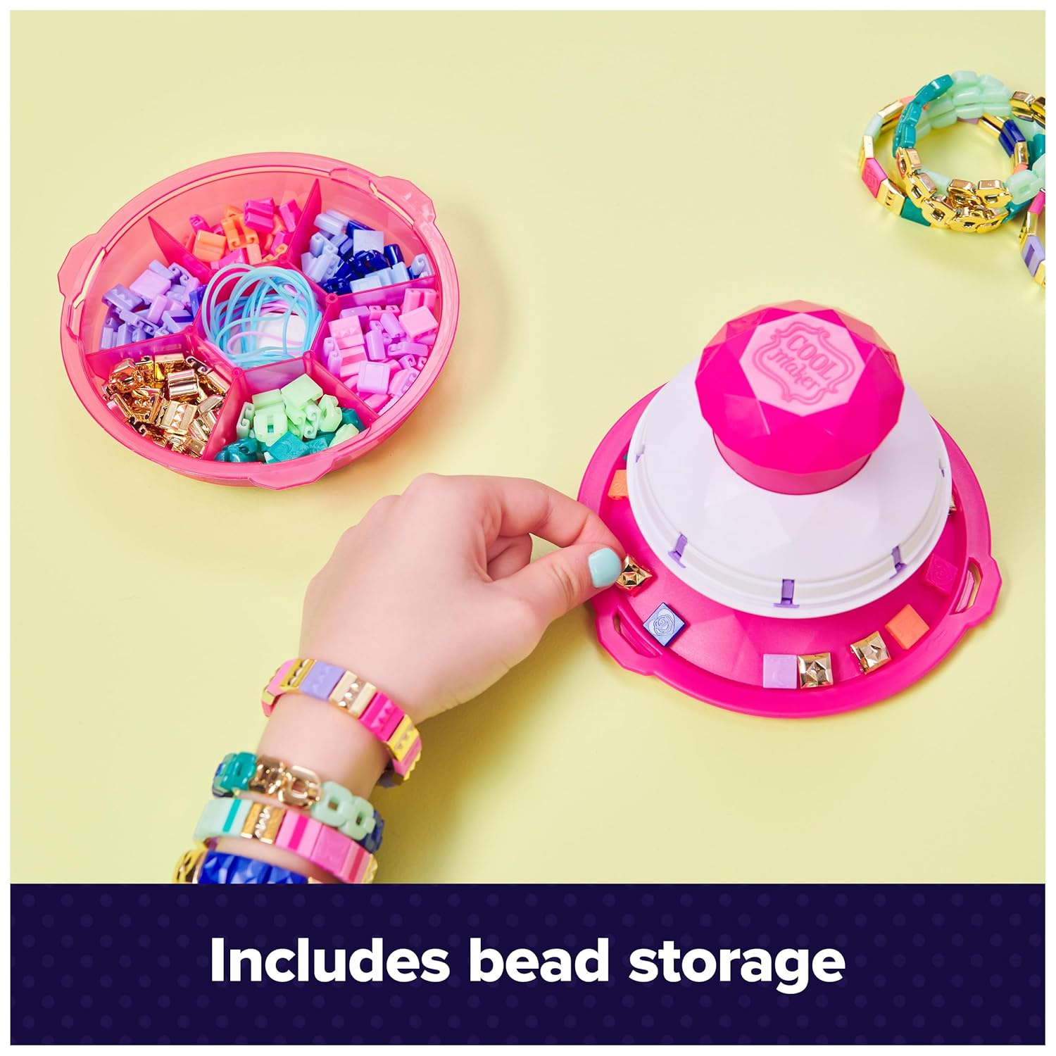 COOL Maker POPSTYLE Bracelet Maker Kit, 1 Machine With Storage, 170 Beads And 22 Reusable Elastic Bands