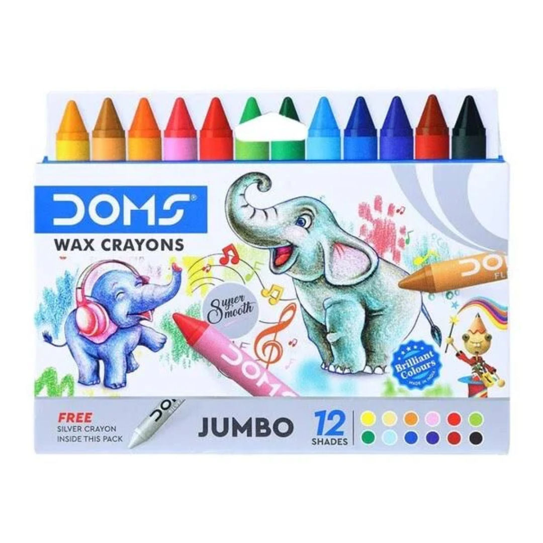 DOMS 12 Bi-Color Jumbo Wax Crayon