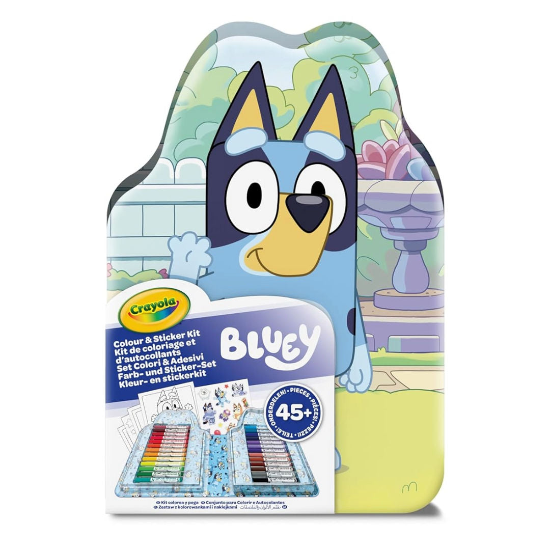 Crayola Bluey Colour & Sticker Kit, 45+ Pieces, Set Of Felt Tip Pens, Colouring Pens, Stickers