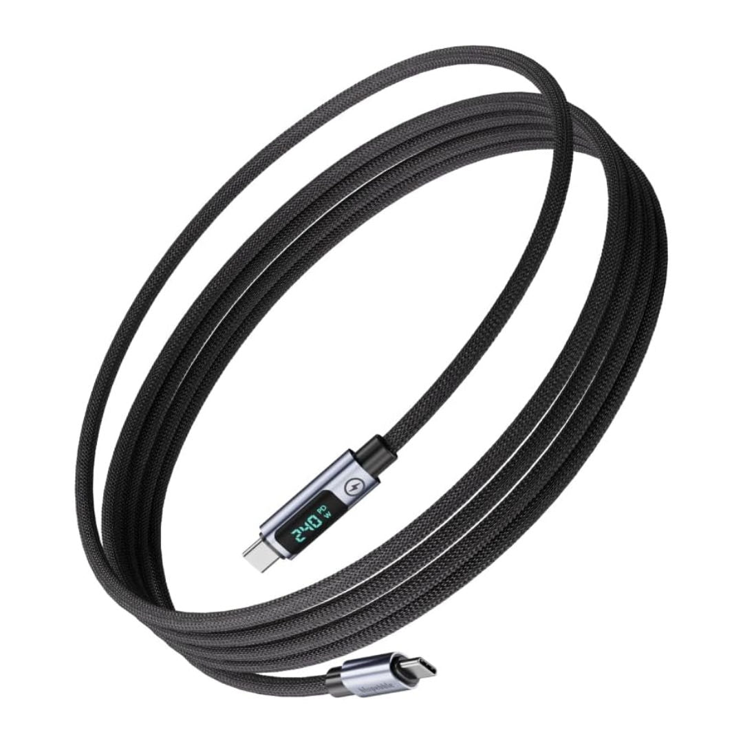 Blupebble PowerFlow PD 240W USB-C to USB-C Charge & Sync Cable, Data Transfer,1.2 M, Black