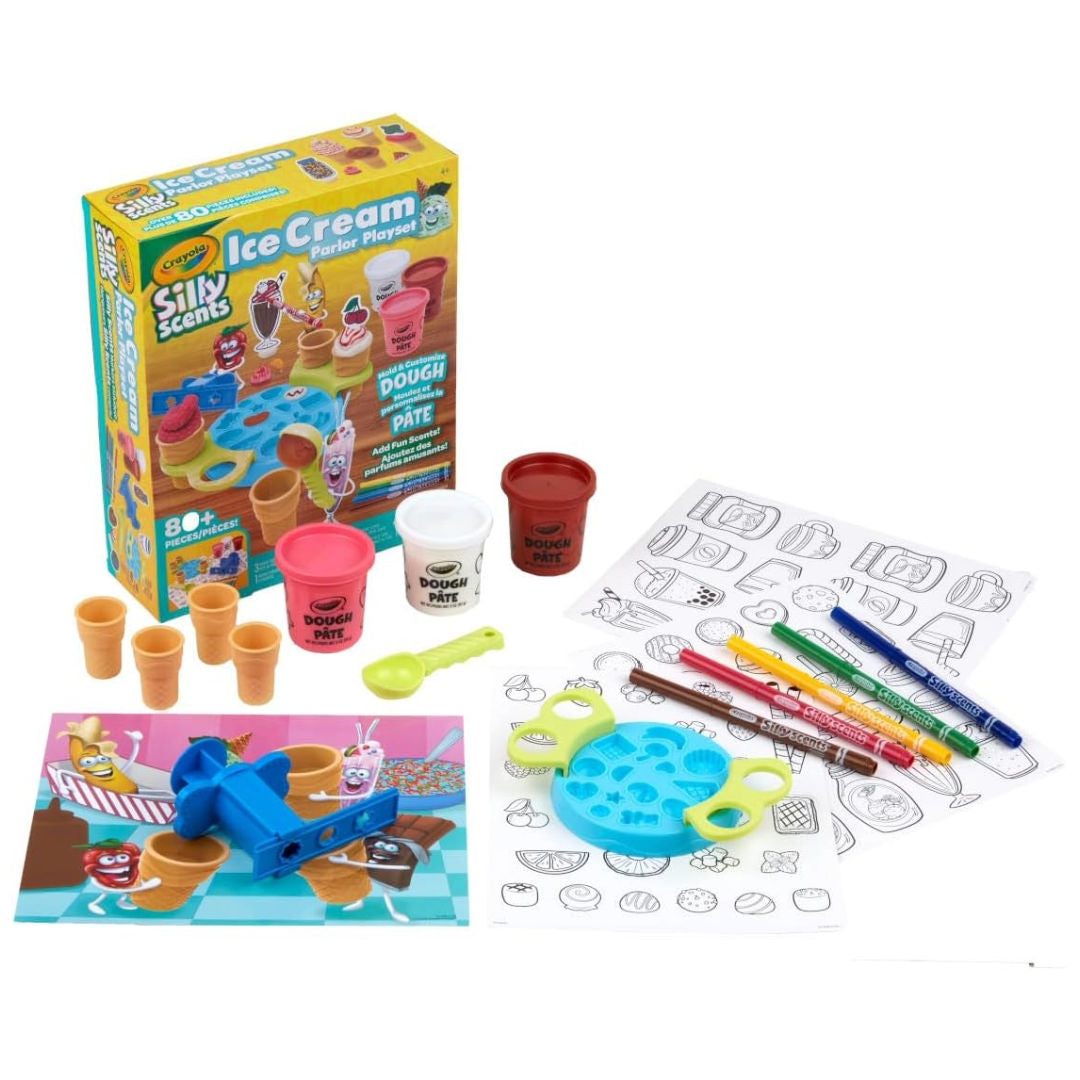 Crayola Silly Scents Ice Cream Parlor Playset, 80+ Pieces, 225gm