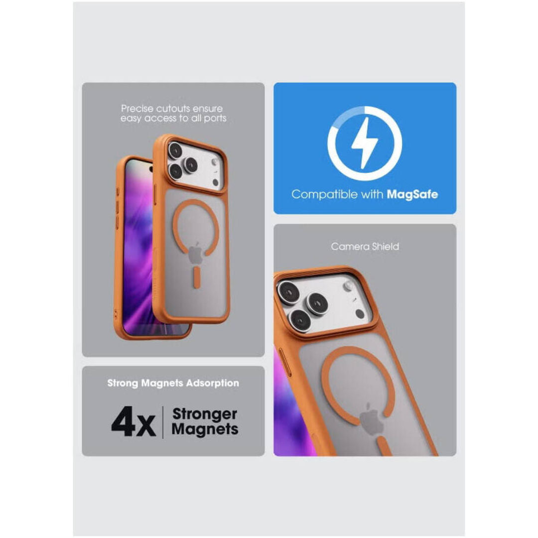 Blupebble Helion Case MagSafe For iPhone 17 Pro, Protective Cover, Orange