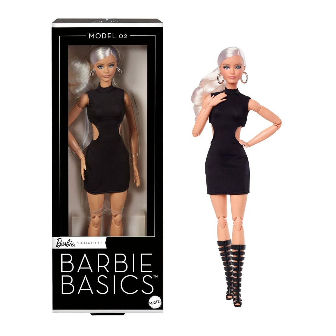 Barbie Signature Barbie Basics Doll, Posable Body & Swapable Doll Head, 29cm