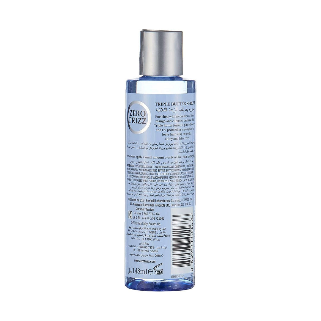 Zero Frizz Hair Triple Butter Serum, SLS & Paraben-Free, 148ml