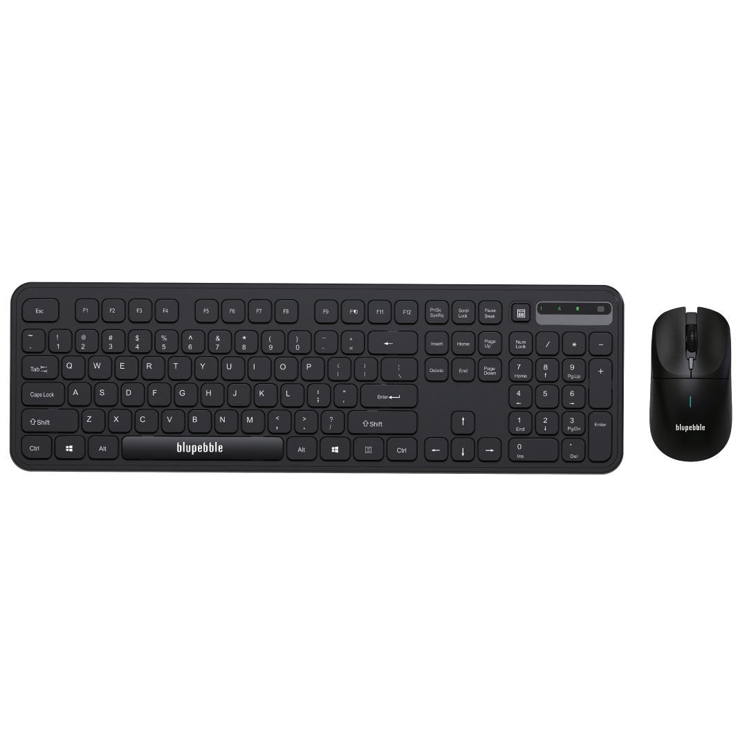 Blupebble Glide Duo Wireless Keyboard And Mouse Combo, Full-Size Keyboard, 2.4GHz