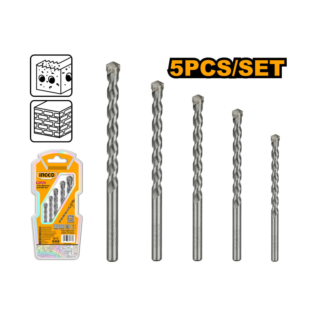 INGCO 5 Pieces Masonry Drill Bits Set