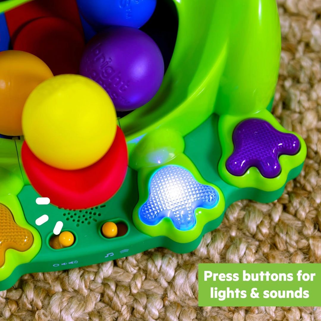 Bright Starts Poppin’ Ball Frog Ball Interactive Play Toy, 6+ Month