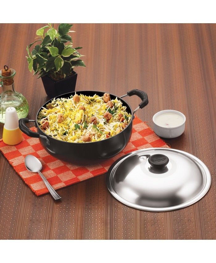 Anjali Stainless Steel Kadai With Lid