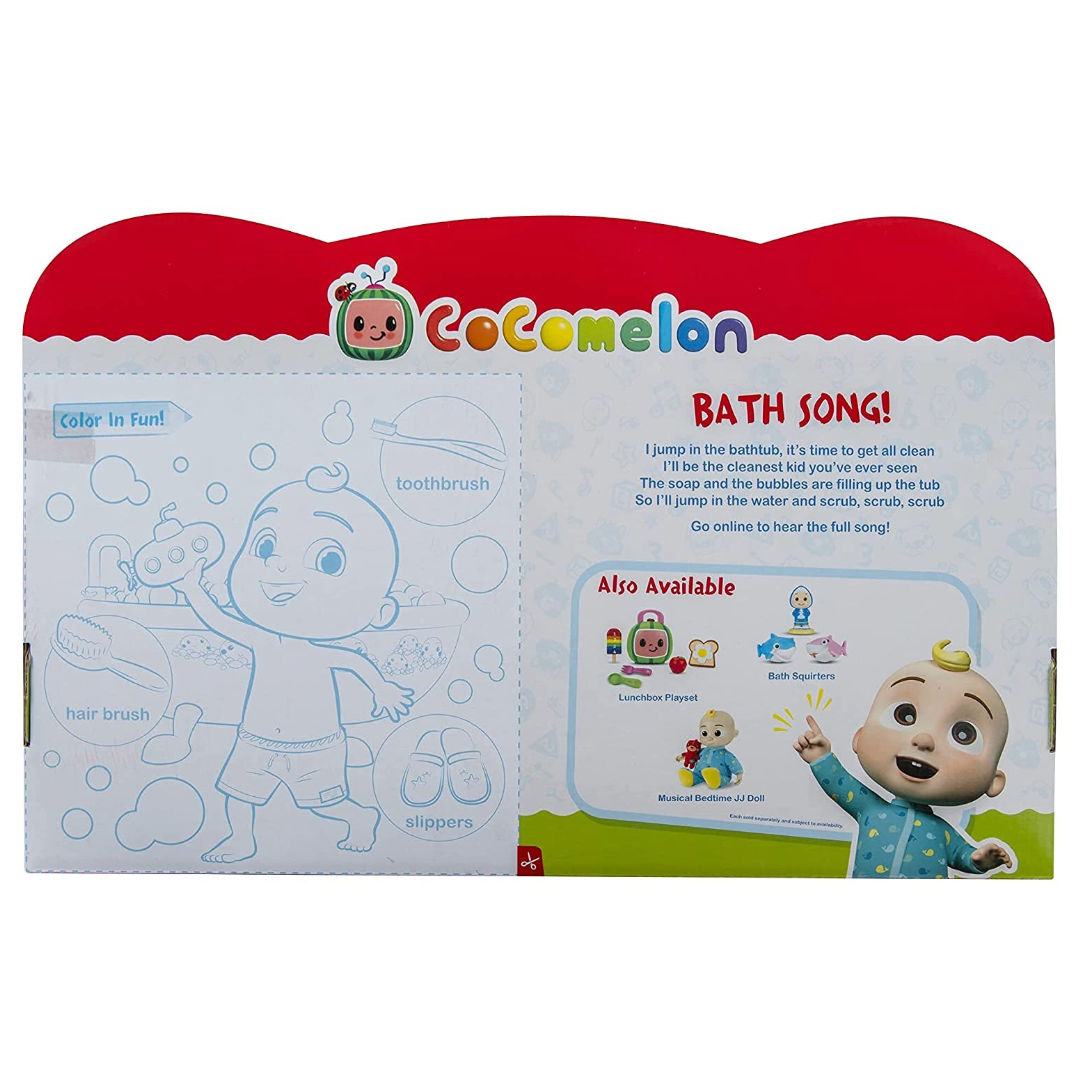 CoComelon MUSICAL BATHTIME PLAYSET, Plays Clips of The ‘Bath Song’, Features 2 Color Change Figures , JJ & Tomtom, 2 Toy Bath Squirters, Cleaning Cloth