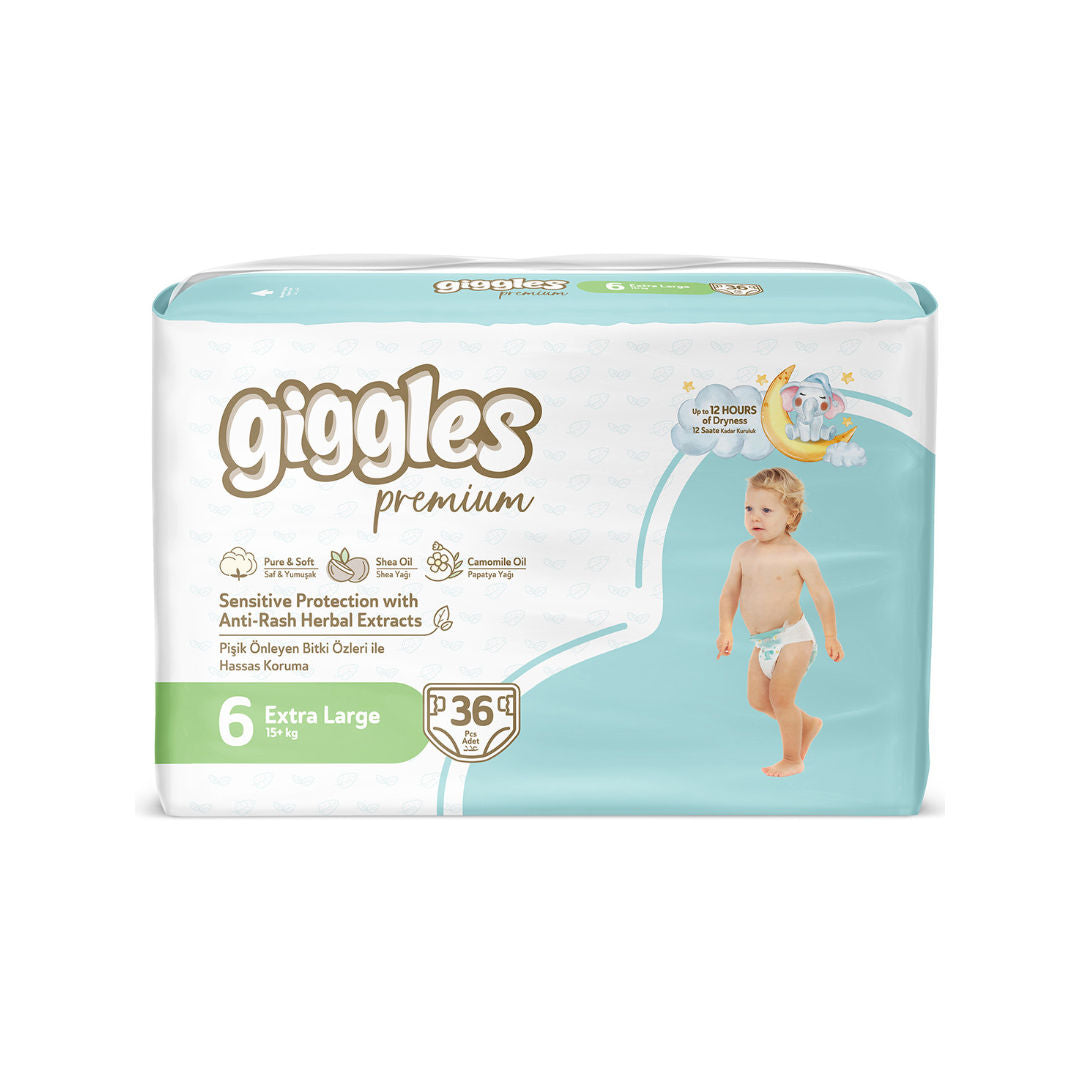 Giggles premium Jumbo Baby Diapers, Size 6, 15+ kg, Pack of 36