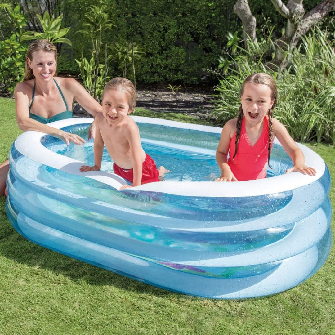 Intex Inflatable Rectangular Pool, Size 163x107x46cm