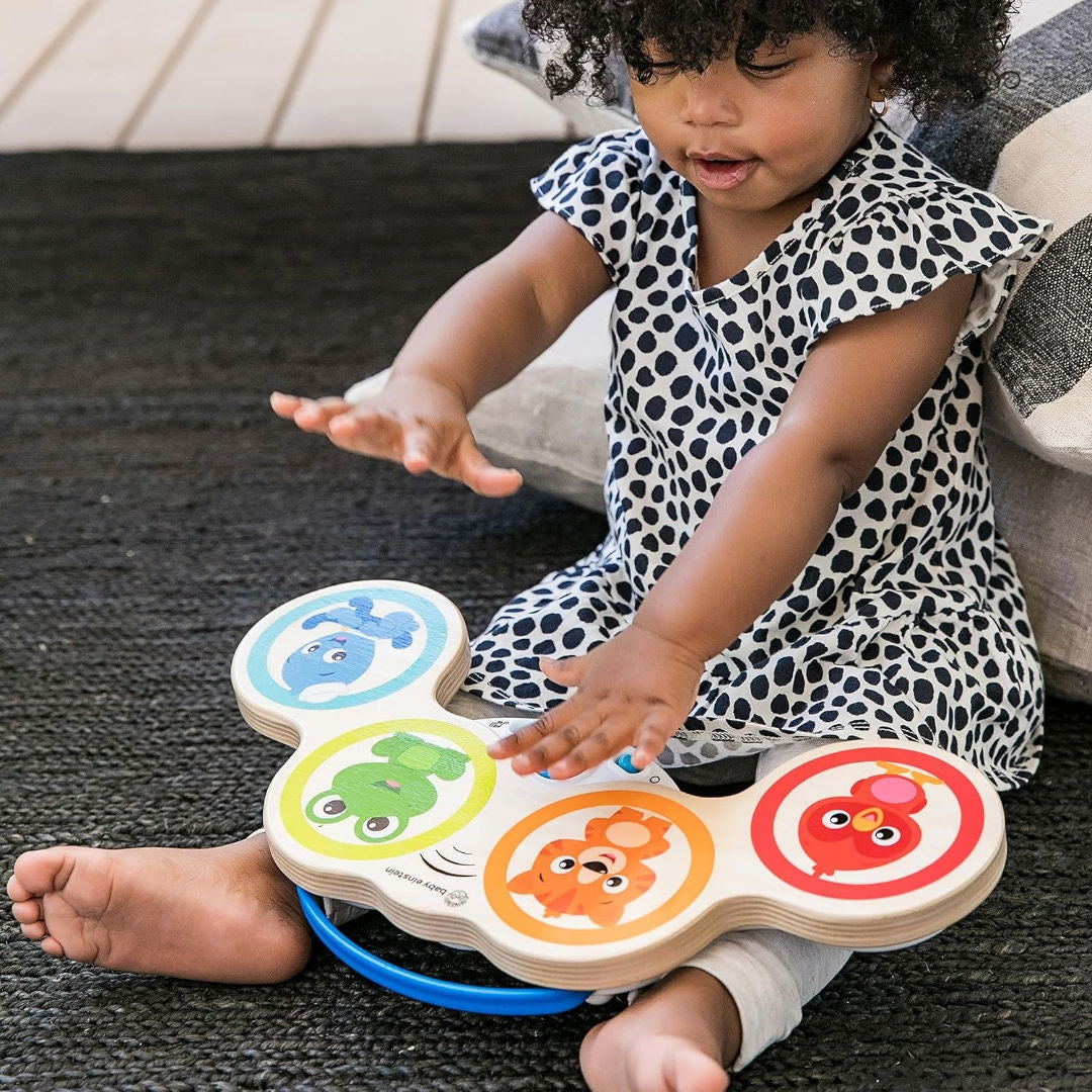 Baby Einstein Hape Magic Touch Drums Wooden Musical Toy, 6 Months+