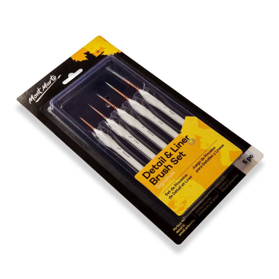 Mont Marte Detail & Liner Brush Set, 5-Pieces, BMHS0034 P24-489