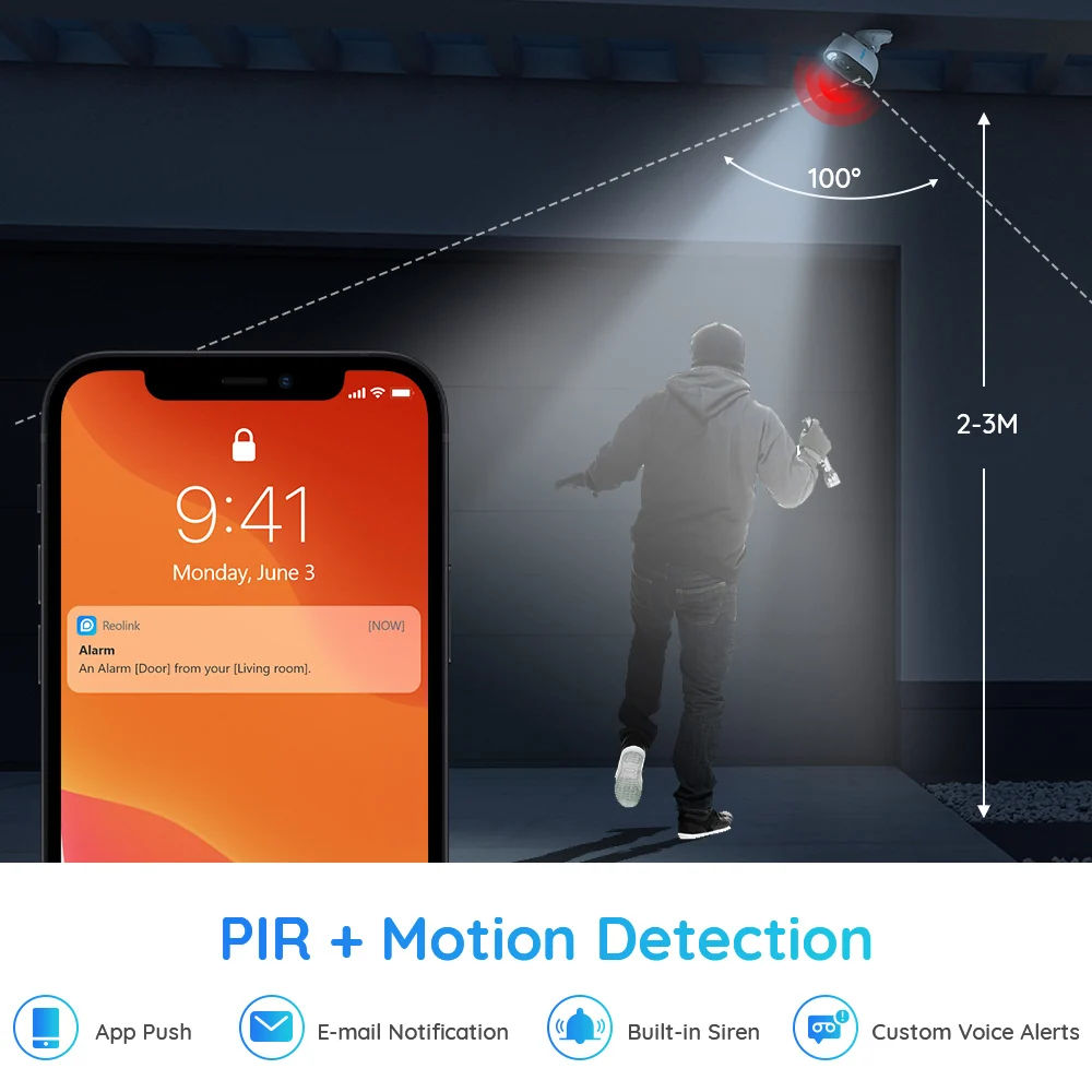 Reolink Lumus WCLMC2KP01 4MP, 2K Wi-Fi Smart Spotlight Security Camera with Color Night Vision & Two-Way Audio