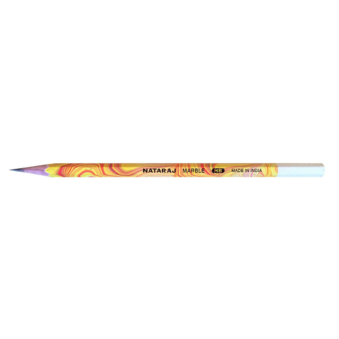 Nataraj Marble Print HB Pencils, 12 Piece Pack with Sharpener