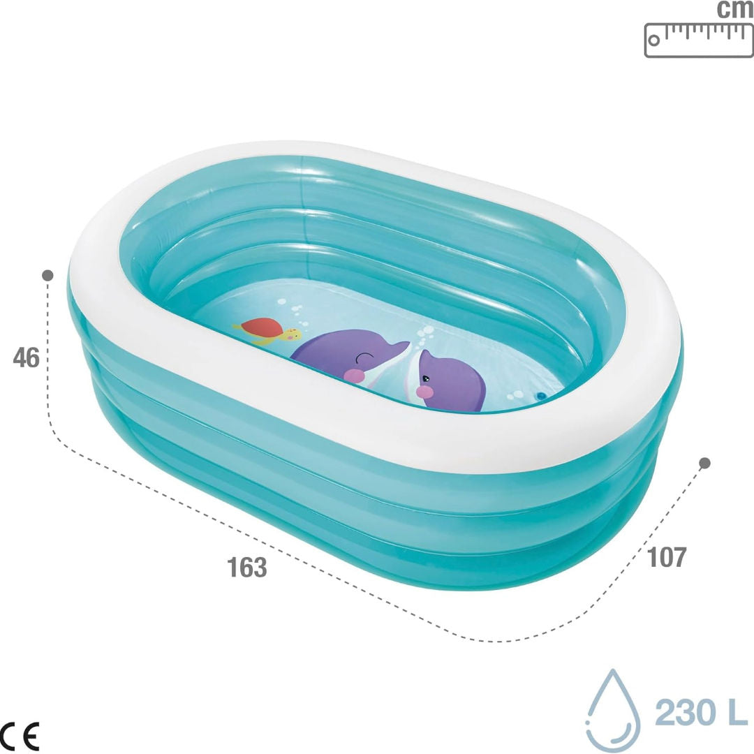 Intex Inflatable Rectangular Pool, Size 163x107x46cm