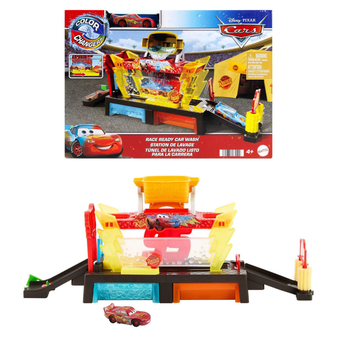 Disney Pixar Cars Color Changers Race Ready Car Wash Playset, For Age 4+ Years