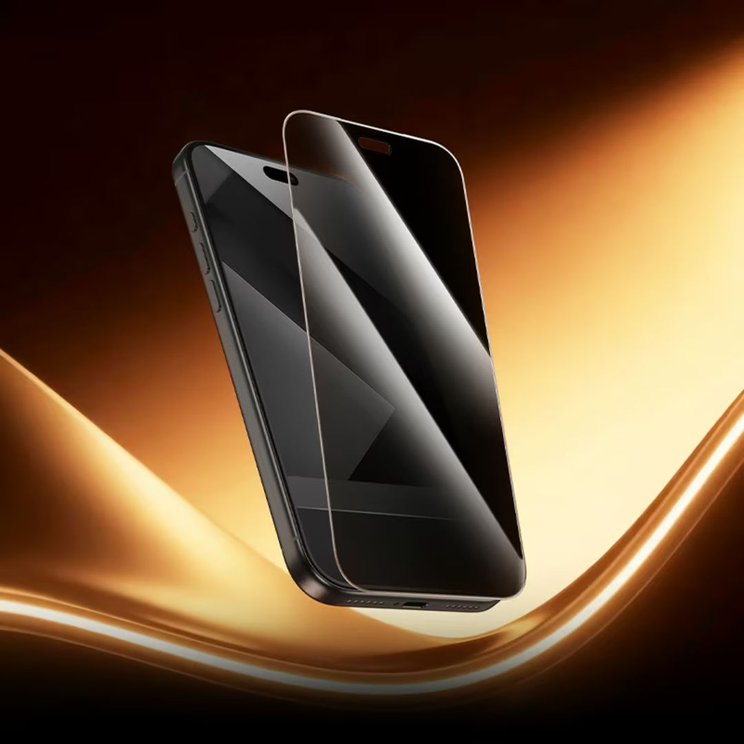 Hoco A44 Stainless Steel Frame Full Screen Anti-Spy Tempered Glass for iPhone 18 Pro, Privacy Protection, Stainless Steel Frame