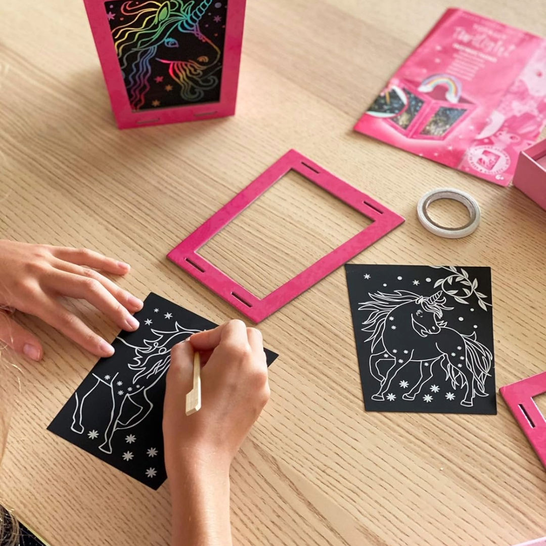 Box CanDIY Totally Twilight Unicorn Lantern Scratch Art Set, 6+ years
