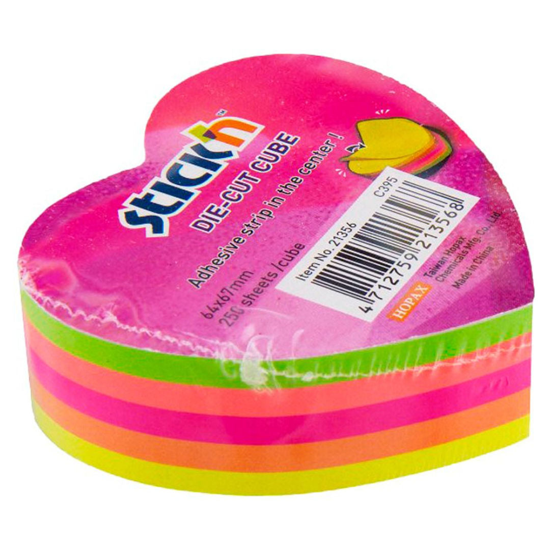 Stick’n Die-Cut Cube, Neon Assorted, 250 Sheets, 67x67mm