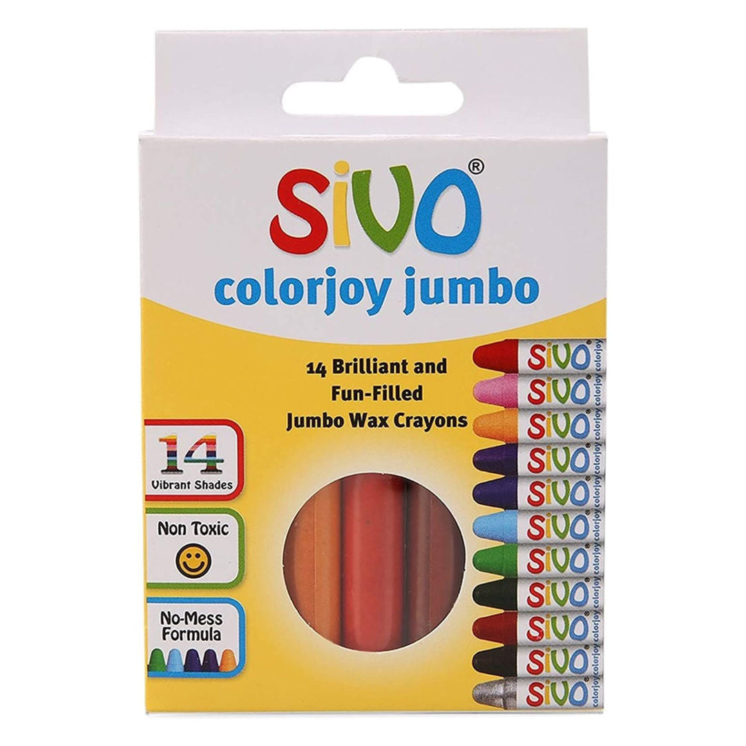 Sivo Colorjoy Jumbo Round Wax Crayons, 90mm, 14 pieces