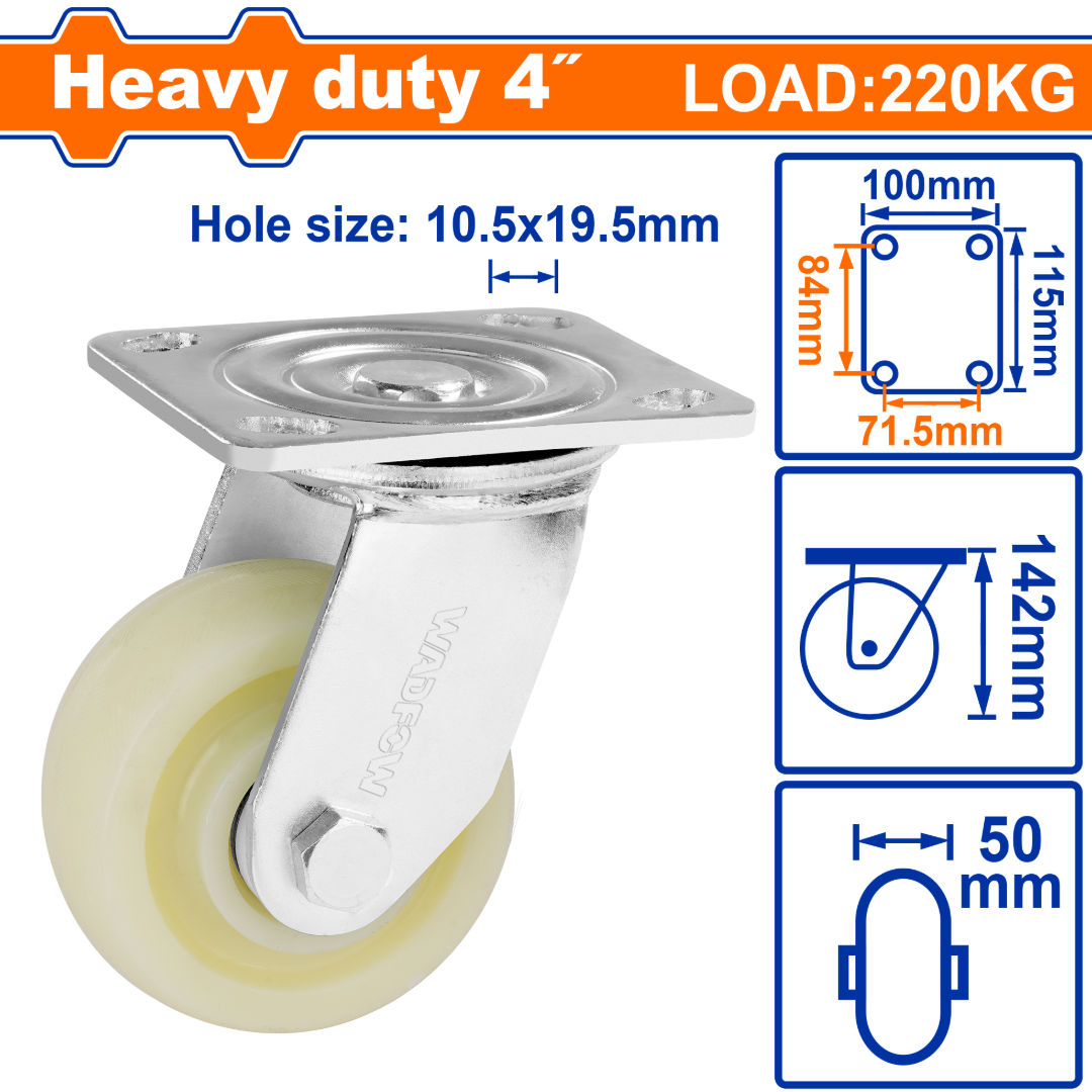 WADFOW PP Caster Wheels, Rigid & Swivel Series, Light & Heavy Duty