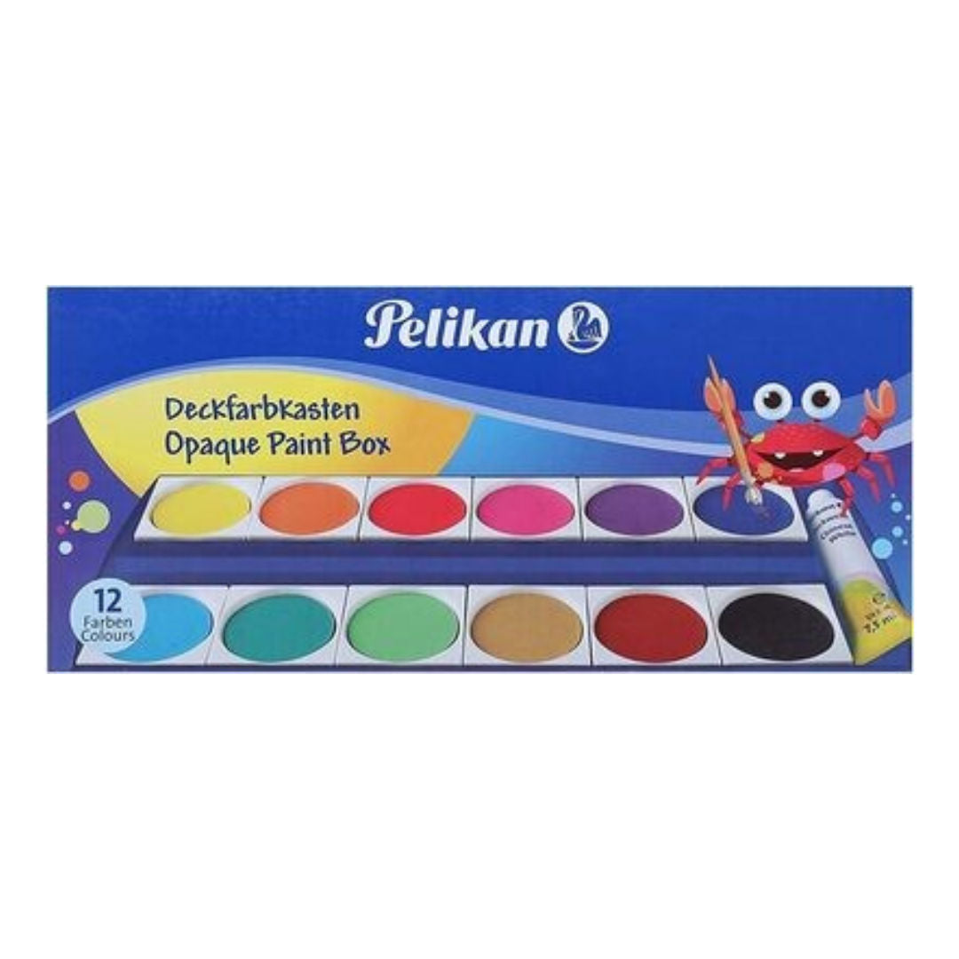 Pelikan Watercolour Paint Set, 12 Colours with 1 Brush, 724633-C