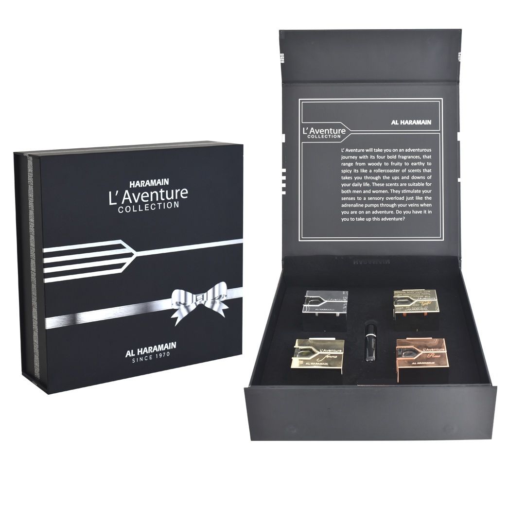 Al Haramain L'Aventure Collection Gift Set, 4 x Eau De Parfum, Premium Unisex Fragrance Set