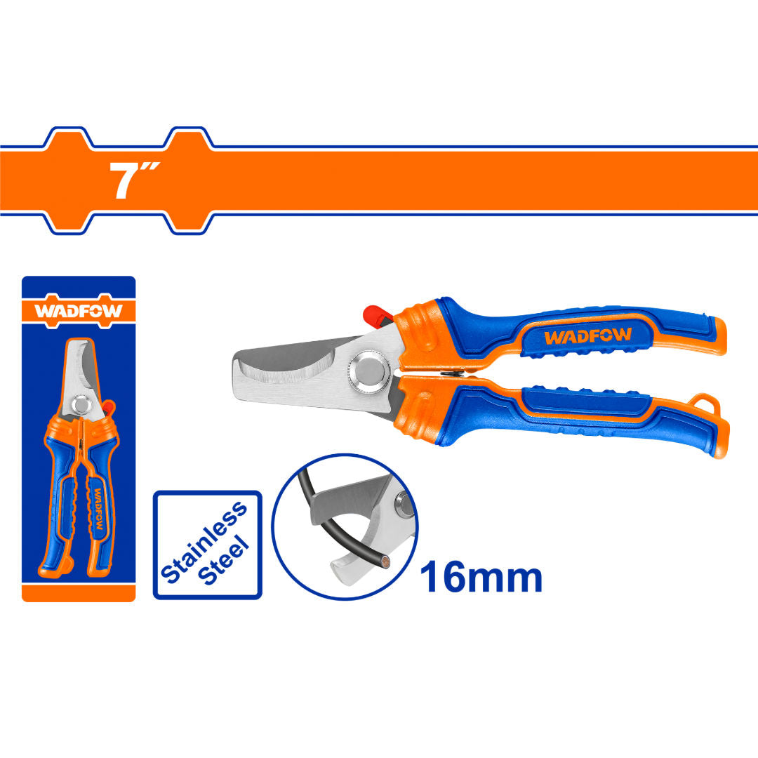 WADFOW Heavy-Duty Cable Cutter, 7″, Stainless Steel Cuts Up To Ø16mm