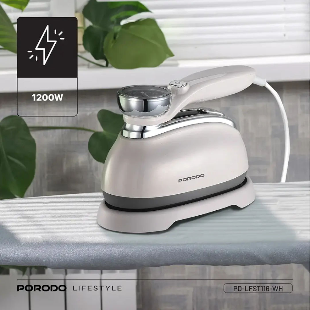 Porodo Lifestyle Retro Thermometer Steam & Heat Iron, White