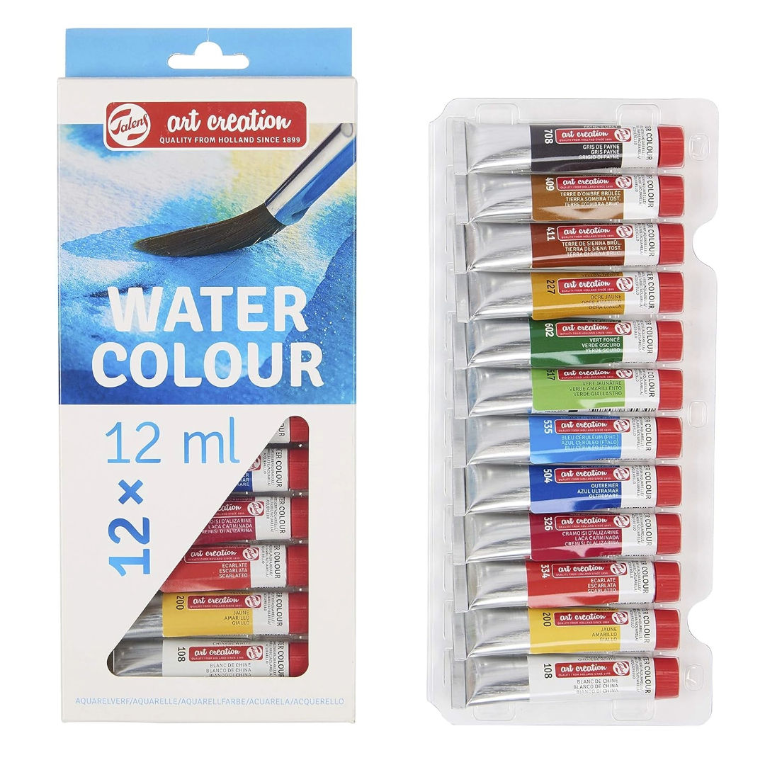 Royal Talens Watercolour Paint Set, 12×12 ml Tubes, 9022012M