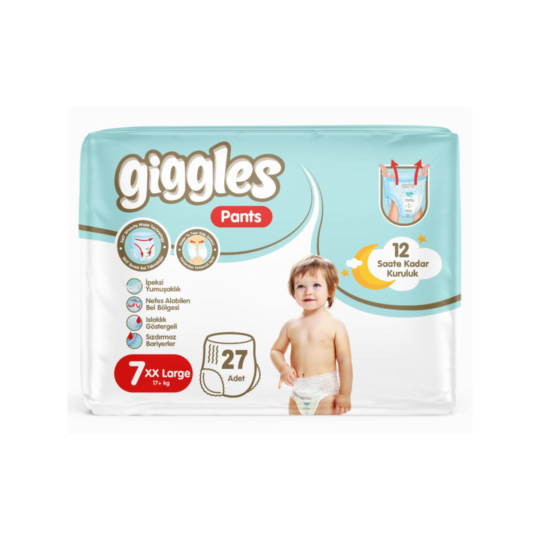 Giggles XX Large Pants Diapers, Size 7, 17+ kg, Pack of 27