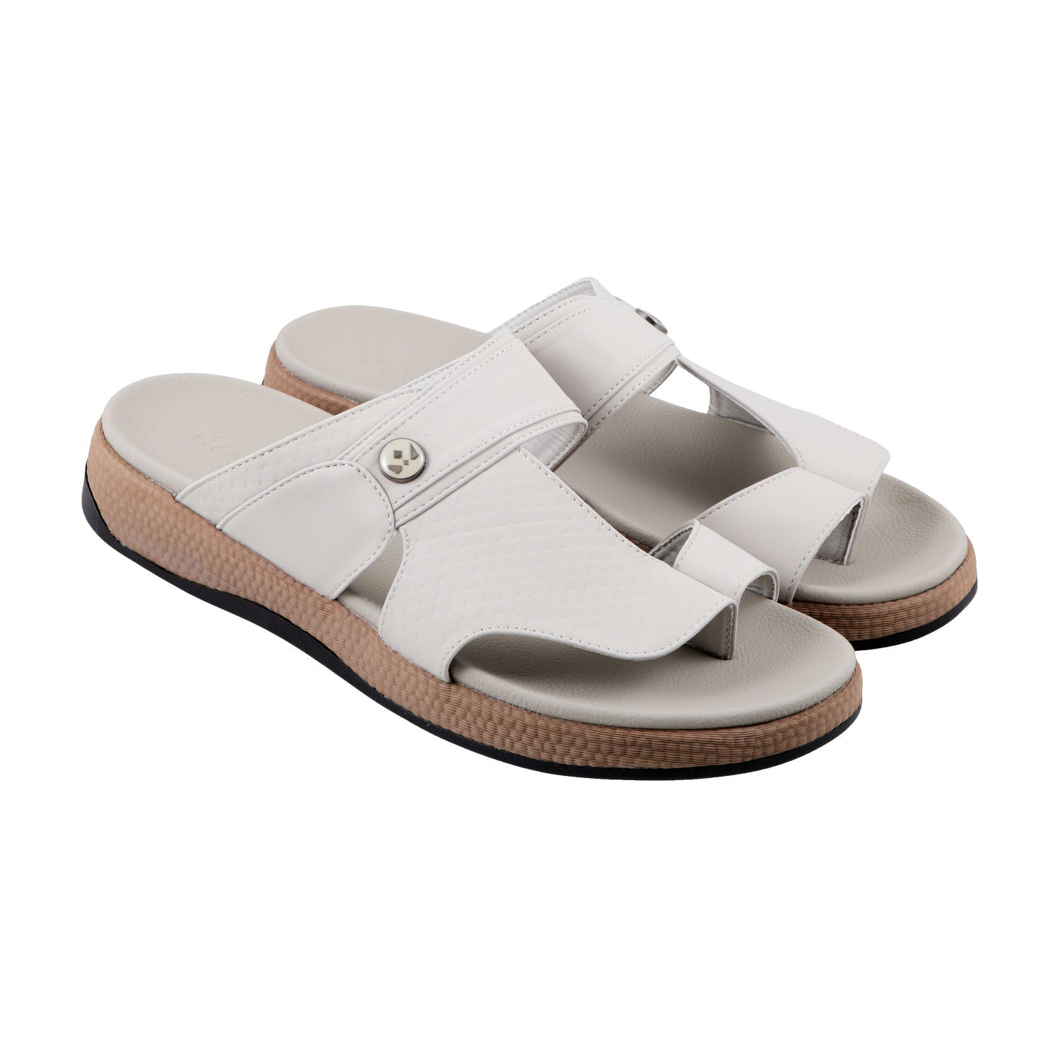 AL FANOOS AF-909 Men's Arabic Style Sandals with PU Leather Upper, EVA Cushioning & TPR Sole