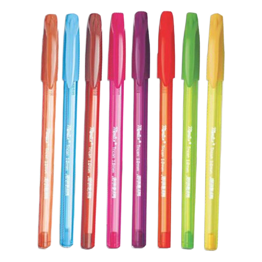 Montex Tricon Ball Pen, Assorted, 10 pieces