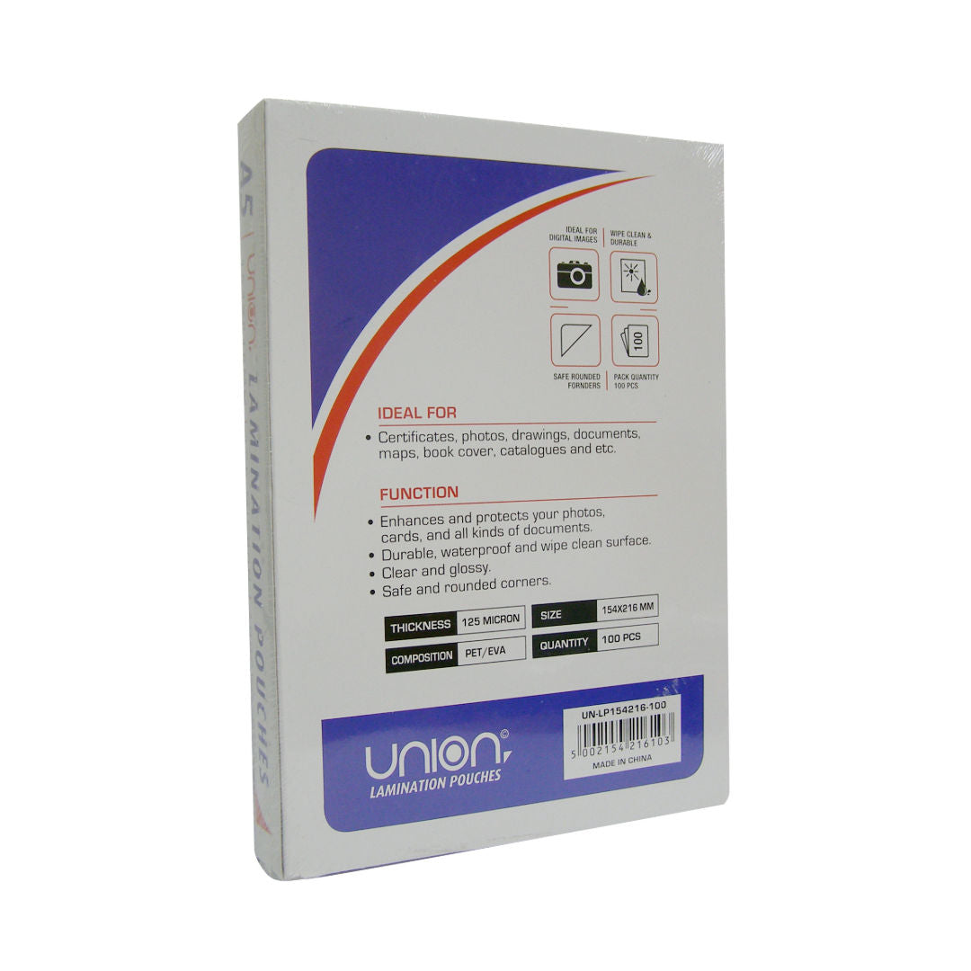 Fuji/Union A5 Laminating Pouch, 154×216mm, 125 Micron