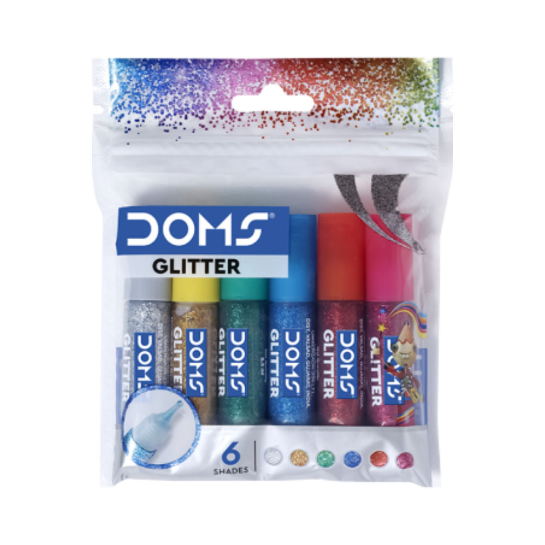 DOMS 6x10ml Glitter Glue 8656