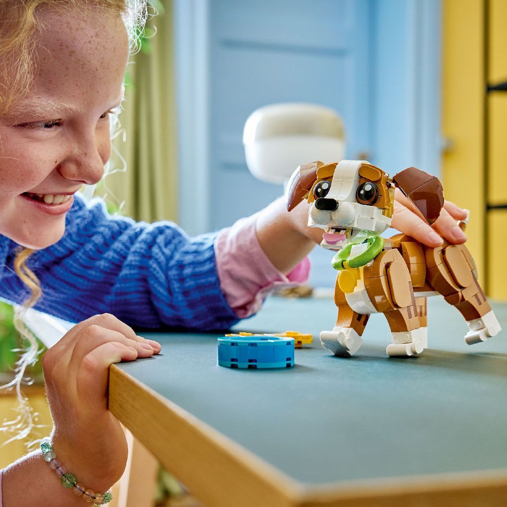 LEGO Creator 3 in 1 Cute Animals: Playful Puppy Dog 31382 Building Toy Set 336 Pieces, For Age 8+ Years