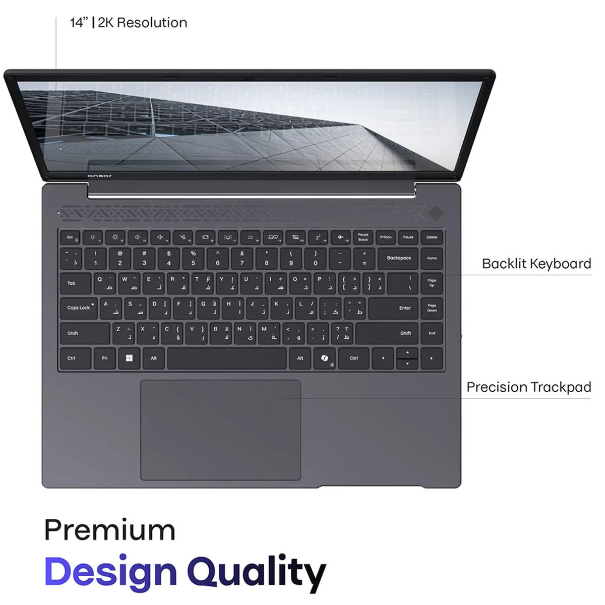 Onsor TURS 14 Laptop 14-Inch QHD Intel Core i5 Laptop with 512GB SSD