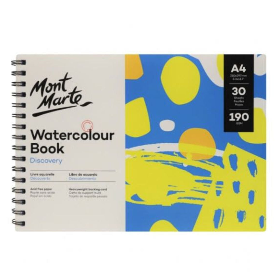 Mont Marte A4 Watercolour Book, 190 GSM, 30 Sheets