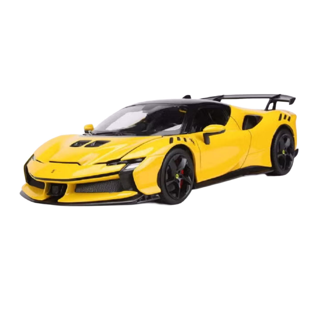 Bburago Ferrari Race & Play, Ferrari SF90 XX Stradale, Yellow Moderna, Die-Cast Car, 1:18