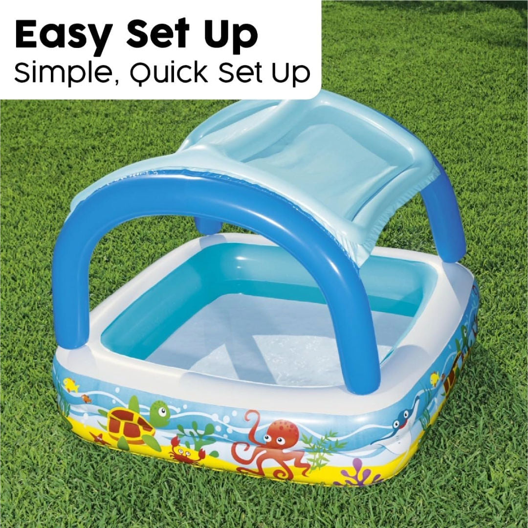 Bestway Play Pool with Canopy, 1.4x1.4x1.14M, 2+ Years
