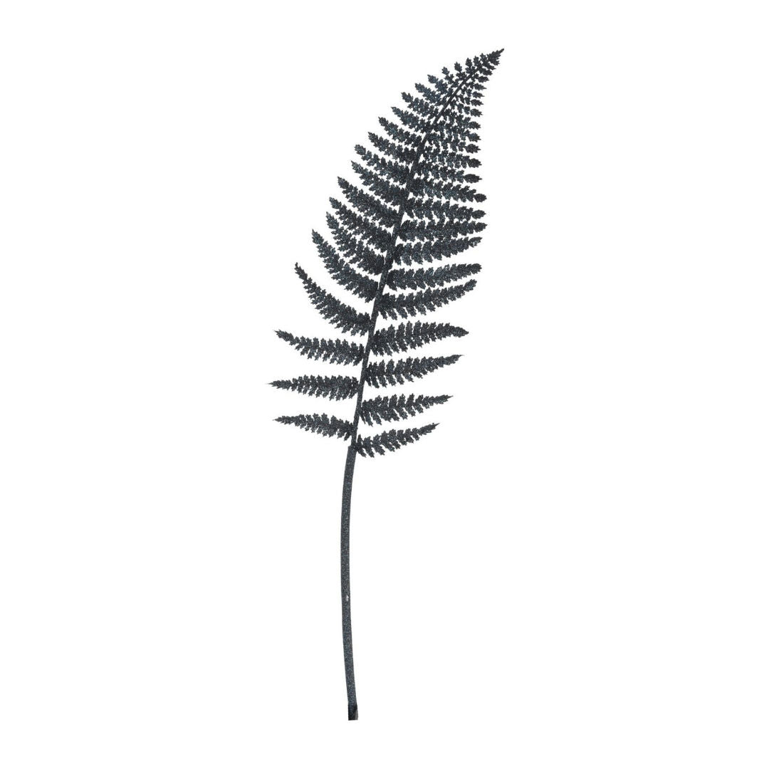 Decorative Branch with Glittered Leaves, Dark Blue, 80cm