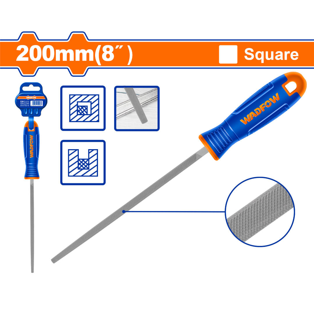 WADFOW Square Steel File, 200mm (8″), T12 Steel