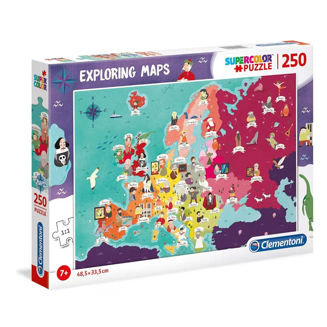Clementoni Exploring Maps Great People in Europe Puzzle, 250 Pieces