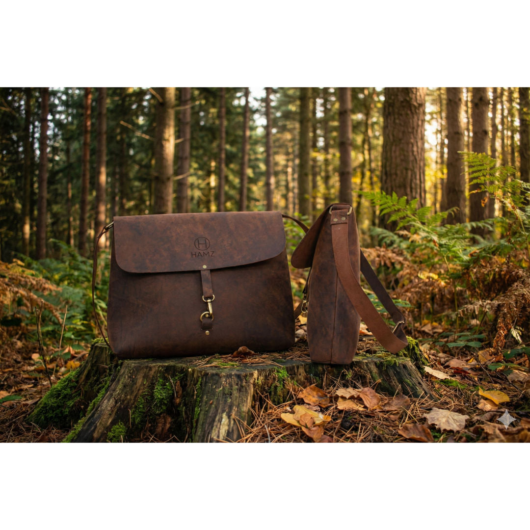 HMZ Premium Genuine Leather Sling Bag, Stylish Crossbody Everyday Carry Bag