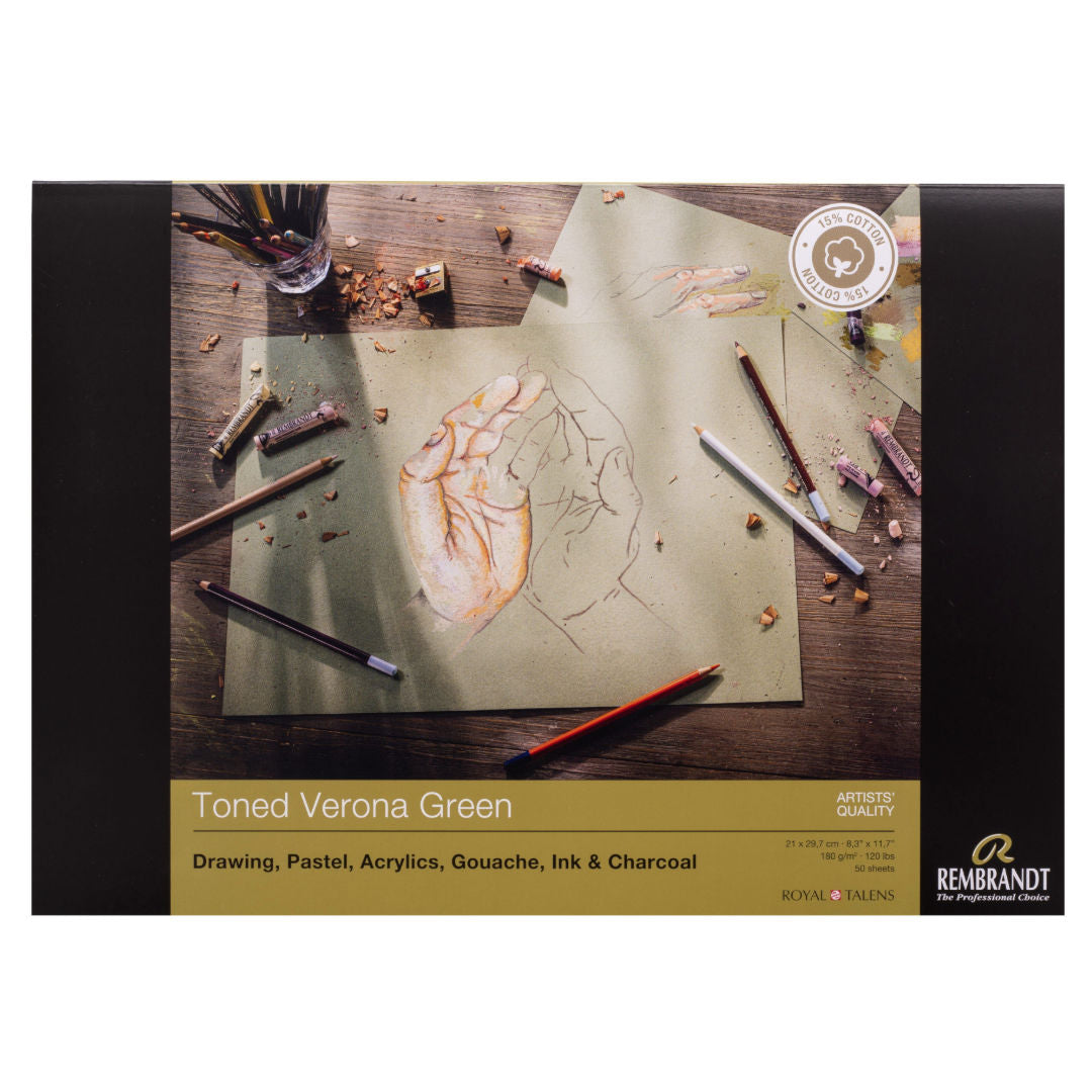 REMBRANDT ROYAL TALENS Toned Paper Pads, 50 Sheets, 180Gsm